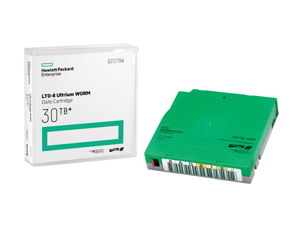HPE Ultrium WORM Data Cartridge - LTO Ultrium WORM 8 - 12 TB / 30 TB - Beschriftungsetiketten - grün - für StoreEver LTO-8 Ultrium 30750, LTO-8 Ultrium 30750 TAA