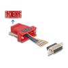 Delock Assembly Kit - Serieller Adapter - 15 pin D-Sub (DB-15) (W) schraubbar zu RJ-12 (6-polig) (W) - einzeln zuweisbare serielle Schnittstelle - Rot