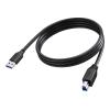 2 m USB 3.0 Kabel - vernickelte Stecker - Bandbreite 5 Gbps - über 65 Prozent Abdeckung geflochtene Abschirmung - USB A (m) zu USB B (m) - Außendurchmesser 4,2 mm - 28+24 awg - schwarz