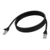 2 m CAT6-Kabel - RJ45 (m) zu RJ45 (m) - STP geschirmtes Twisted-Pair - CAT 6a - 10 Gbps - 24 AWG - mit Knickschutz - schwarz