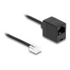 Delock - Telefonkabel - RJ-11 (M) zu RJ-45 (W) - 1 m - flach - Schwarz