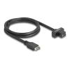 Delock - USB-Kabel - 20-poliger USB Typ E (M) Taste A zu USB-C (W) Paneel montierbar - 5 V - 1.5 A - 70 cm - bis zu 10 Gbps Datentransferrate - Schwarz