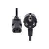 StarTech 1 m C13 Stromkabel, EU Schuko auf C13, 10A 250V, Netzkabel - Stromkabel - power CEE 7 / 7 (S) gewinkelt zu power IEC 60320 C13 - Wechselstrom 250 V - 10 A - 1 m - geformt - Schwarz - Europa