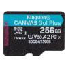 Kingston Canvas Go! Plus - Flash-Speicherkarte - 256 GB - A2 / Video Class V30 / UHS-I U3 / Class10 - microSDXC UHS-I