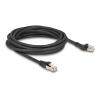 Delock - Patch-Kabel - RJ-45 (M) links abgewinkelt zu RJ-45 (M) gerade - 5 m - 6 mm - S / FTP - CAT 8.1 - halogenfrei, 40-Gigabit-Ethernet - Schwarz