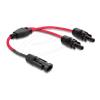 Delock - Solarkabel - DL4 (M) zu DL4 (W) - 1000 V - 30 cm - Einklipsen - Rot
