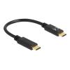 Delock - USB-Kabel - USB-C (M) zu USB-C (M) - 5 A - 15 cm - Schwarz