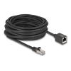 Delock - Netzwerkverlängerungskabel - RJ-45 (M) zu RJ-45 (W) - 10 m - 6 mm - S / FTP - CAT 6a - halogenfrei, ohne Haken - Schwarz