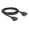 Delock - Netzwerkkabel - RJ-45 (W) schraubbar zu RJ-45 (W) schraubbar - 2 m - S / FTP - CAT 6a - halogenfrei, flach - Schwarz