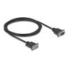 Delock - Kabel seriell - DB-9 (M) zu DB-9 (W) - 2 m - Daumenschrauben, unterstützt RS-232 serielle Schnittstelle - Schwarz