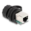 Delock - Netzwerkkoppler - RJ-50 (W) zu RJ-50 (W) - IP68 - Schutzkappe - Schwarz