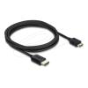 Delock - High Speed - HDMI-Kabel - HDMI männlich zu 19-poliger Mini-HDMI männlich - 3 m - dreifach abgeschirmtes Koaxialkabel - Schwarz - 8K60Hz (7680 x 4320) Unterstützung, 5K120Hz (5120 x 2880) Unterstützung, 4K240Hz (3840 x 2160) Unterstützung, eA