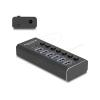 Delock - Hub - 10 Gbps, 4 Schnellladeanschlüsse mit Schalter und Beleuchtung - 1 x USB-C 3.2 Gen 2 + 2 x USB 3.2 Gen 2 + 4 x USB 3.2 Gen 1 - Desktop
