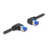 Delock - Patch-Kabel - RJ-45 (M) rechtwinklig zu RJ-45 (M) links gewinkelt - 3 m - 6 mm - S / FTP - CAT 6a - geschirmt, halogenfrei - Schwarz