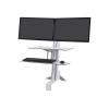 WORKFIT-S, DUAL SIT-STAND, WORKSURFACE & LARGE KYBD TRAY, BRIGHT WHITE