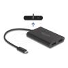 Delock - Videoadapter - USB-C (M) zu DisplayPort, USB-C (PD) (W) - 20 cm - USB-Stromversorgung (100 W), Unterstützung für 4K60Hz (3840 x 2160) - Schwarz