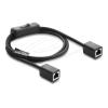 Delock - Netzwerkkabel - RJ-45 (W) zu RJ-45 (W) - 1 m - 6 mm - Foiled Unshielded Twisted Pair (F / UTP) - CAT 6 - Ein / Aus-Schalter, halogenfrei - Schwarz
