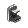 Delock - USB-Adapter - USB-C (M) gewinkelt zu USB-C (M) gewinkelt - USB 3.2 / Thunderbolt 4 - 48 V - 5 A - Unterstützung für Power Delivery 3.1, bis zu 40 Gbps Datenübertragungsrate, USB Power Delivery (240W) - violett