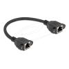 Delock - Netzwerkkabel - RJ-45 (W) schraubbar zu RJ-45 (W) schraubbar - 25 cm - S / FTP - CAT 6a - halogenfrei, flach - Schwarz