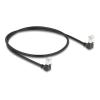 Delock - Patch-Kabel - RJ-45 (M) nach unten abgewinkelt zu RJ-45 (M) nach unten abgewinkelt - 50 cm - 4.5 mm - S / FTP - CAT 6a - geschirmt, halogenfrei - Schwarz