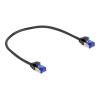 Delock - Netzwerkkabel - RJ-45 (M) zu RJ-45 (M) - 25 cm - 4.5 mm - S / FTP - CAT 6a - halogenfrei, ohne Haken - Schwarz