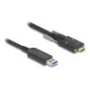 Delock - USB-Kabel - USB Typ A (M) zu USB-C (M) schraubbar - USB 2.0 - 900 mA - 7.5 m - Active Optical Cable (AOC), bis zu 10 Gbps Datentransferrate - Schwarz