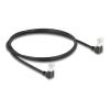 Delock - Netzwerkkabel - RJ-45 (M) nach unten abgewinkelt zu RJ-45 (M) nach unten abgewinkelt - 1 m - 4.5 mm - S / FTP - CAT 6a - halogenfrei, geformt - Schwarz
