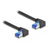 Delock - Patch-Kabel - RJ-45 (M) rechtwinklig zu RJ-45 (M) rechtwinklig - 1 m - 6 mm - S / FTP - CAT 6a - geschirmt, halogenfrei - Schwarz