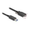 Delock - USB-Kabel - Micro-USB Typ B (M) schraubbar zu USB Typ A (M) - USB 2.0 - 900 mA - 15 m - bis zu 10 Gbps Datentransferrate - Schwarz