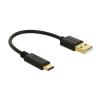 Delock - USB-Adapter - USB (M) zu USB-C (M) - 3 A - 15 cm - Schwarz