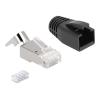 Delock RJ45 Modularer Stecker mit Zugentlastung Cat.6A, Cat.7 und Knickschutztülle 25er Set