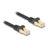 Delock - Patch-Kabel - RJ-45 (M) zu RJ-45 (M) - 7.5 m - 7 mm - S / FTP - CAT 6a - ohne Haken, Gewebebeschichtung - Schwarz