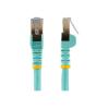 StarTech.com 6ASPAT7MAQ Patchkabel CAT6a  (7 m, turkis, RJ45-Snagless-Steckverbinder, CAT6a-STP-Kabel, Kupferdraht, Netzwerkkabel) - Patch-Kabel - RJ-45 (M) zu RJ-45 (M) - 7 m - STP - CAT 6a - geformt, ohne Haken - Aquamarin