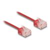 Delock RJ45 Netzwerkkabel Cat.6 UTP Ultra Slim 0,3 m rot mit kurzen Steckern