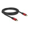 Delock - USB-Kabel - USB-C (M) zu USB-C (M) - USB 2.0 - 48 V - 5 A - 2 m - Unterstützung für Power Delivery 3.1, vergoldete Kontakte - Rot