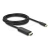 Delock - Adapterkabel - USB-C männlich zu HDMI männlich - 2 m - Schwarz - 4K144Hz (3840 x 2160) Unterstützung, 8K60Hz (7680 x 4320) Unterstützung, DP Alt-Modus Unterstützung