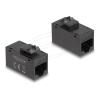 Delock - Modulare Eingabe - Oberfläche montierbar, faceplate mountable - CAT 6a - UTP - RJ-45 - Schwarz