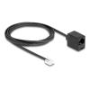 Delock - Telefonkabel - RJ-11 (M) zu RJ-45 (W) - 2 m - flach - Schwarz
