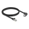Delock - Netzwerkkabel - RJ-45 (M) zu RJ-45 (M) abgewinkelt, verschraubbar - 1 m - 7 mm - S / FTP - CAT 6 - Gigabit Ethernet Support, 20 mm Schraubabstand - Schwarz