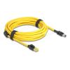 Delock - Netzwerkkabel - RJ-45 (M) zu 8-polig Mini-IO Typ 2 (M) d-Form - 5 m - 6.5 mm - abgeschirmt - CAT 6 - Gelb