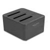 Delock - HDD / SSD Dockingstation - 1:2 Klonfunktion Schächte: 3 - 2,5" / 3,5" gemeinsam genutzt (6,4 cm / 8,9 cm gemeinsam genutzt) - SATA 6Gb / s - USB - Schwarz