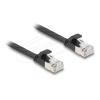 Delock - Patch-Kabel - RJ-45 (M) zu RJ-45 (M) - 7.5 m - U / FTP - CAT 6a - ohne Haken, flach - Schwarz
