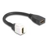 Delock - HDMI-Kabel - HDMI weiblich zu HDMI weiblich Keystone - 20 cm - schwarz / weiß - 8K60Hz (7680 x 4320) Unterstützung