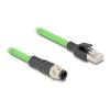 Delock - Netzwerkkabel - M12 (4-polig) (M) zu RJ-45 (M) - 1 m - 6.5 mm - SF / UTP - ohne Haken, D-kodiert - grün