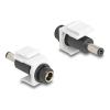 Delock - Stromkuppler - Gleichstromstecker 5,5 x 2,5 mm (W) zu Gleichstromstecker 5,5 x 2,5 mm (M) - weiß
