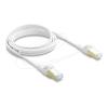 Delock - Patch-Kabel - RJ-45 (M) zu RJ-45 (M) - 1 m - U / FTP - CAT 8.1 - flach, bis zu 40 Gbps Datenübertragungsrate, geformt, ohne Haken - weiß