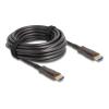Delock - High Speed - HDMI-Kabel - HDMI männlich zu HDMI männlich - 10 m - Hybrid Kupfer / Kohlefaser - Schwarz - Active Optical Cable (AOC), 8K60Hz Unterstützung, metallische Rüstung, bis zu 48 Gbps Datenübertragungsrate