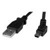 StarTech.com 1m USB auf Mini USB Anschlusskabel 90° gewinkelt - USB A zu Mini B Kabel - 1 x USB A (St), 1 x USB Mini B (St) - Schwarz - USB-Kabel - USB (M) zu Mini-USB, Typ B (M) - 1 m - 90° Stecker - Schwarz
