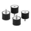 Delock - Vibrationsdämpfer - mit Innen- und Außengewinde - Schwarz (Packung mit 4)