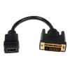StarTech.com HDMI auf DVI Adapter 20cm - DVI-D (25 pin) (Stecker) zu HDMI (19 pin) (Buchse) - Monitor Dongle Adapterkabel - Videoadapter - HDMI weiblich zu DVI-D männlich - 20.32 cm - abgeschirmt - Schwarz - für P / N: CDP2HDMM2MB, DP2HDMM2MB, HDDVIMM3